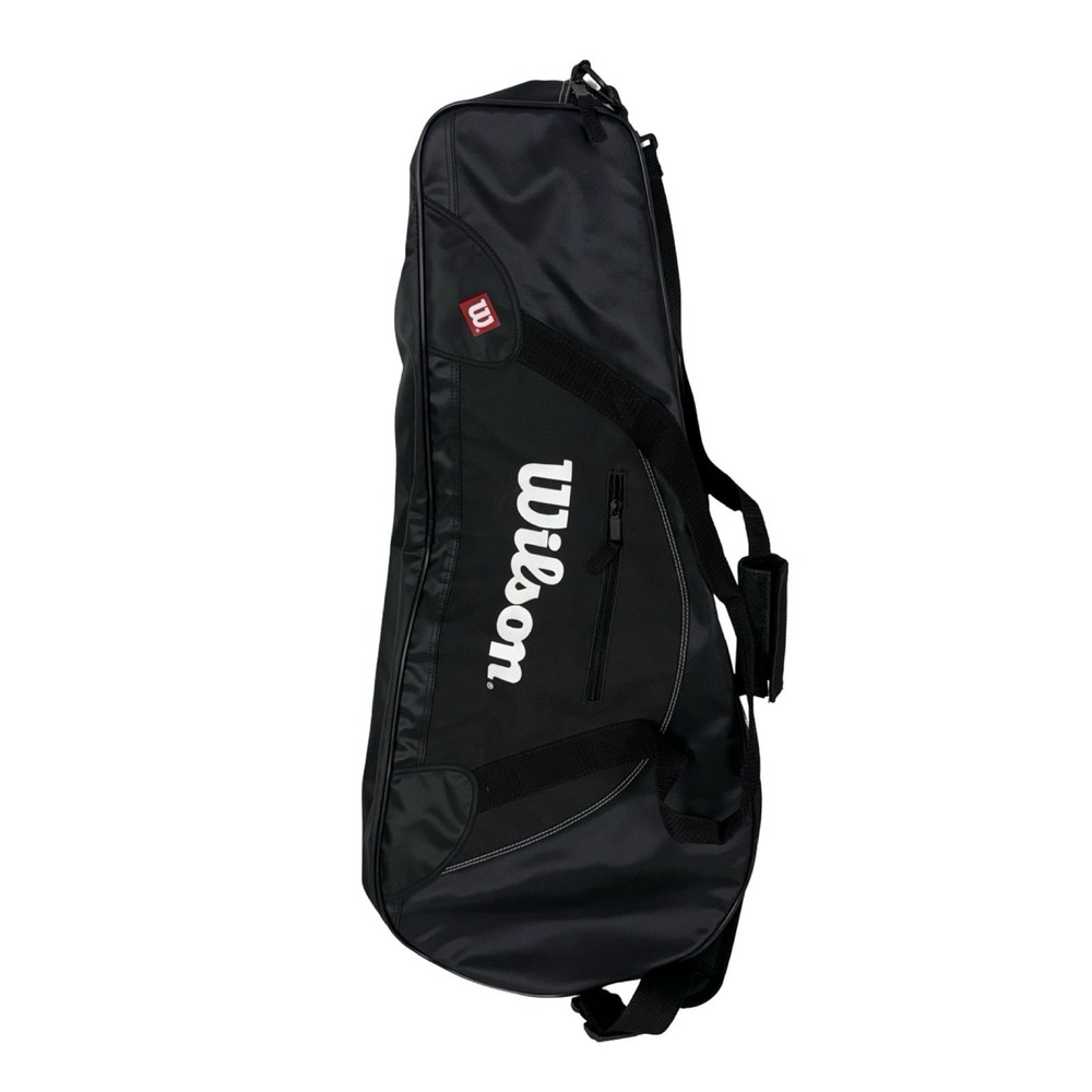 Wilson Black Tennis Bag Shoulder Strap White Logo Athletic Outdoors